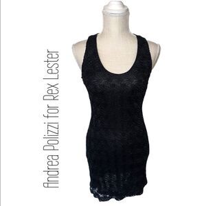 Andrea Polizzi for Rex Lester Black Texture Knit Mini Dress